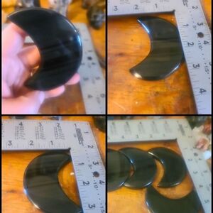 Black Striped Agate  Crescent Moon Crystal Stone New